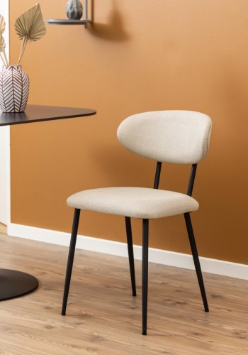 ACT NORDIC Denise spisebordsstol - beige stof og sort stl