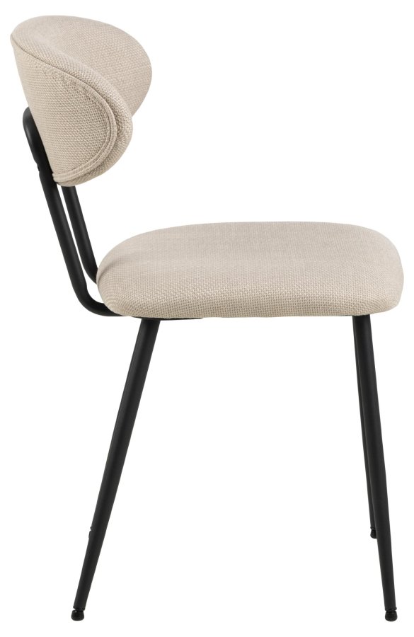 ACT NORDIC Denise spisebordsstol - beige stof og sort stl