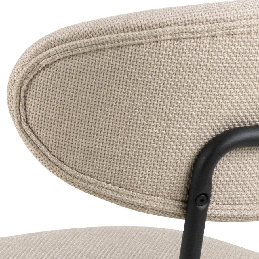 ACT NORDIC Denise spisebordsstol - beige stof og sort stl