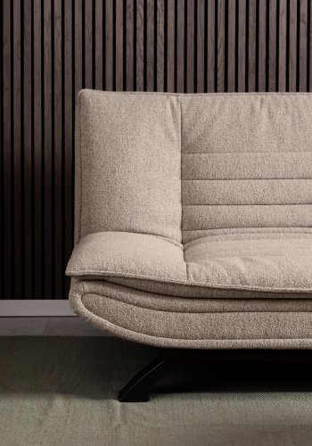 ACT NORDIC Faith sovesofa, m. click & clack - beige stof og sort stl (196x98)