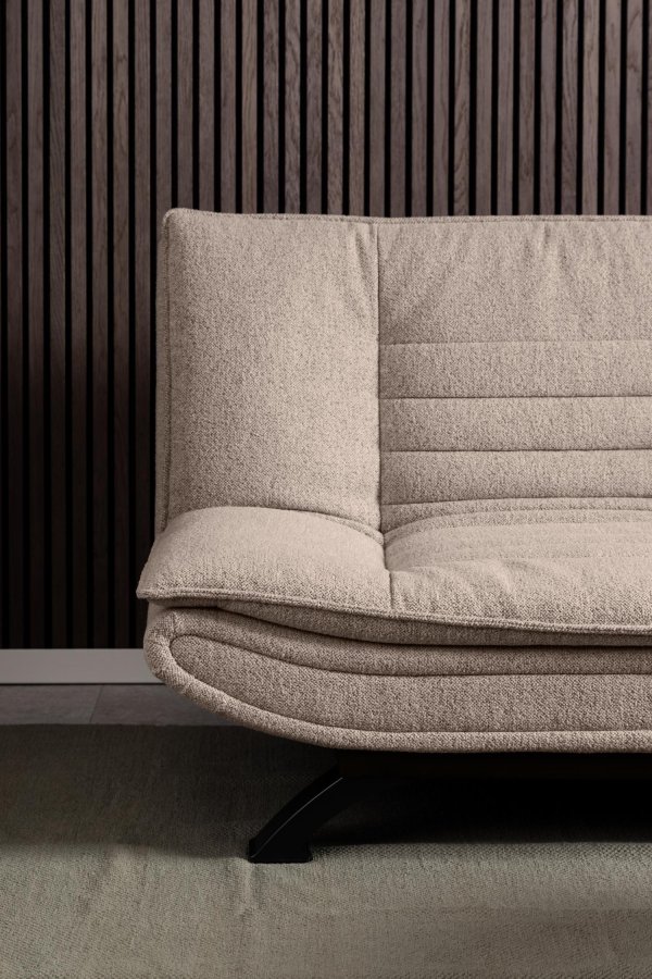 ACT NORDIC Faith sovesofa, m. click & clack - beige stof og sort stl (196x98)