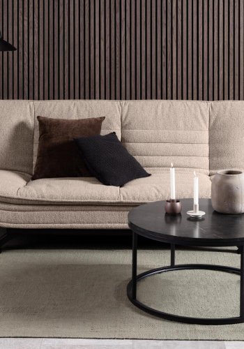 ACT NORDIC Faith sovesofa, m. click & clack - beige stof og sort stl (196x98)