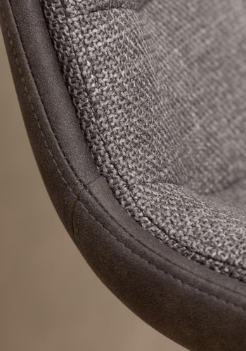 ACT NORDIC Adisa barstol, m. rygln, drejefunktion, gaspatron - grbrun stof og sort stl