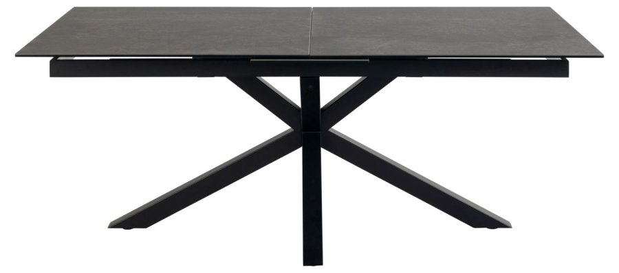ACT NORDIC Heaven spisebord, m. 1 tillgsplade - sort keramik|glas og sort stl (200/240x100)