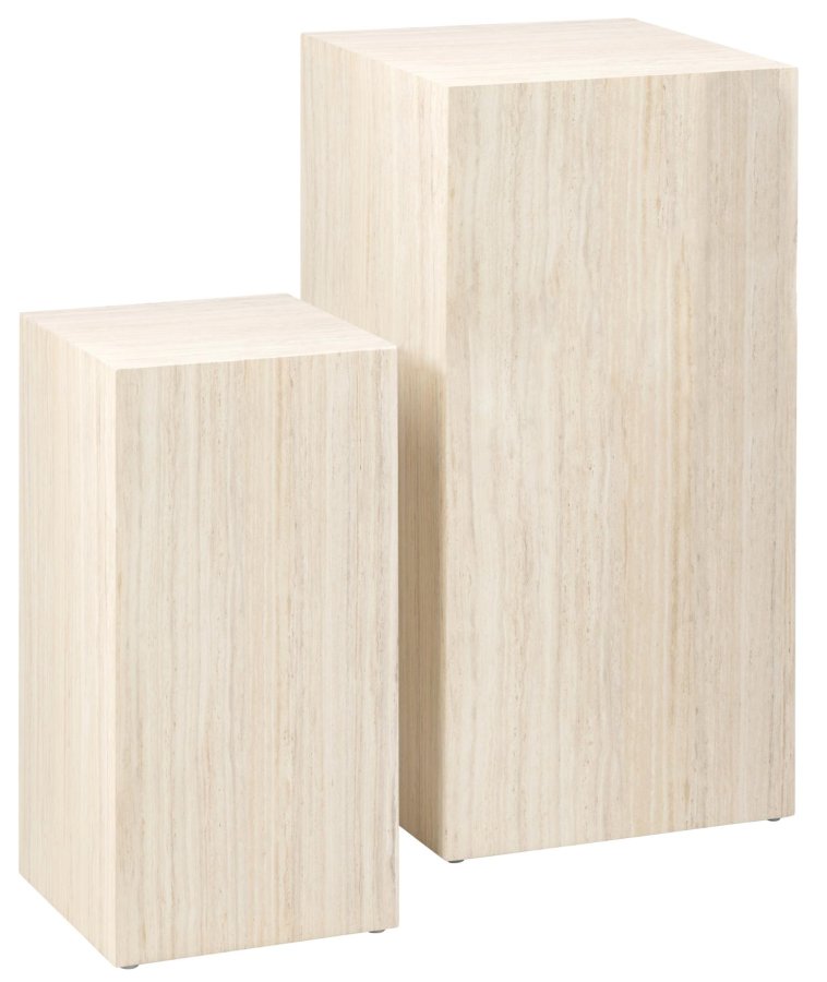 ACT NORDIC Dice pedestal, kvadratisk - beige travertinpapir (st af 2)