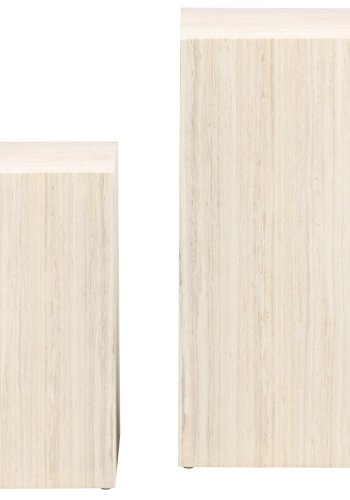 ACT NORDIC Dice pedestal, kvadratisk - beige travertinpapir (st af 2)