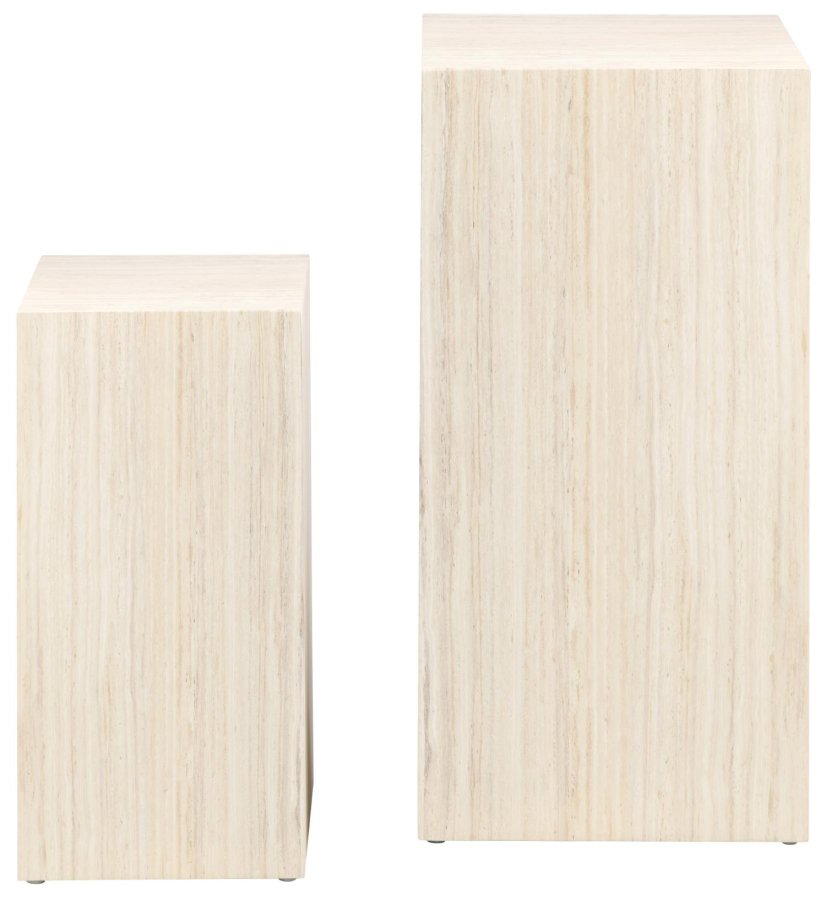 ACT NORDIC Dice pedestal, kvadratisk - beige travertinpapir (st af 2)