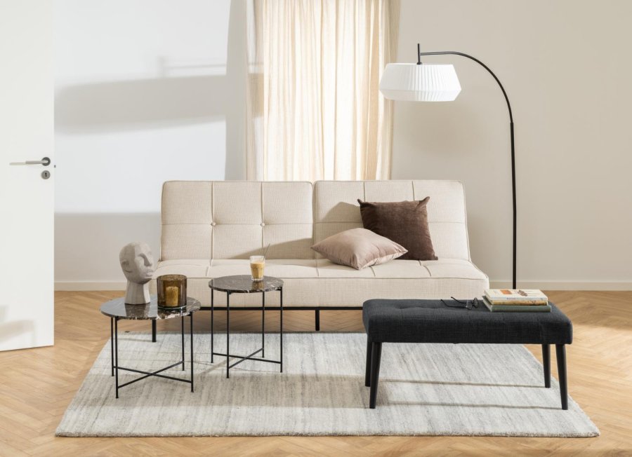 ACT NORDIC Perugia sovesofa - beige stof og sort stl