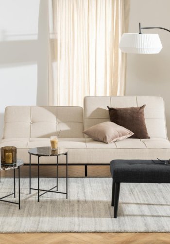 ACT NORDIC Perugia sovesofa - beige stof og sort stl