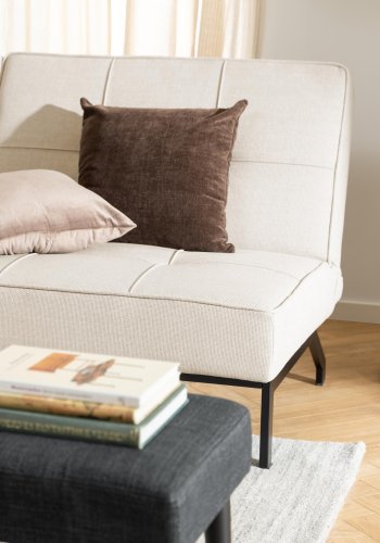 ACT NORDIC Perugia sovesofa - beige stof og sort stl