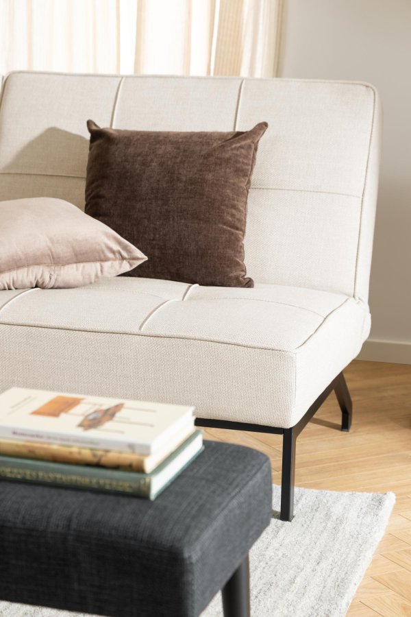 ACT NORDIC Perugia sovesofa - beige stof og sort stl