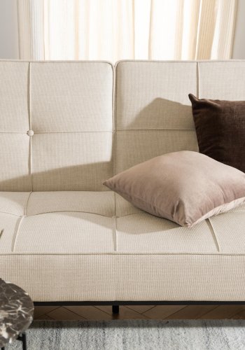 ACT NORDIC Perugia sovesofa - beige stof og sort stl