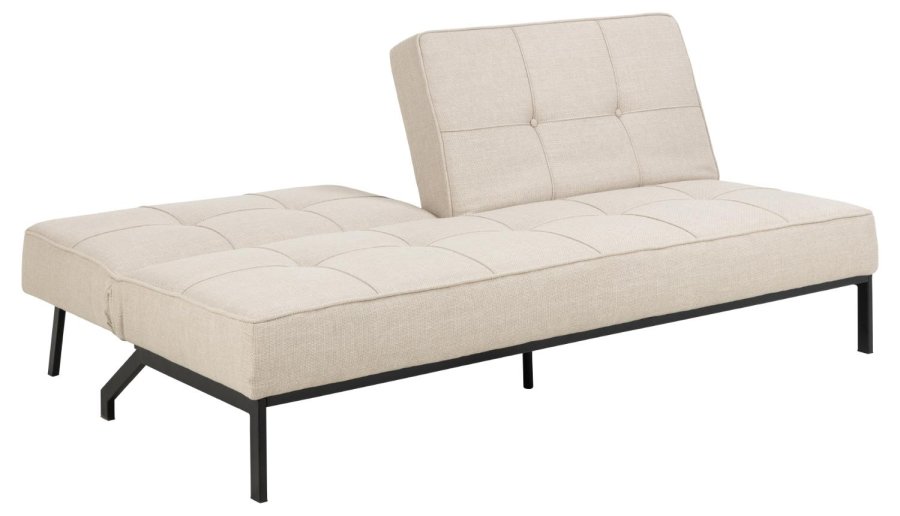 ACT NORDIC Perugia sovesofa - beige stof og sort stl
