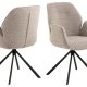 ACT NORDIC Aura spisebordsstol, m. armln og drejefunktion - beige stof og sort stl