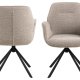 ACT NORDIC Aura spisebordsstol, m. armln og drejefunktion - beige stof og sort stl