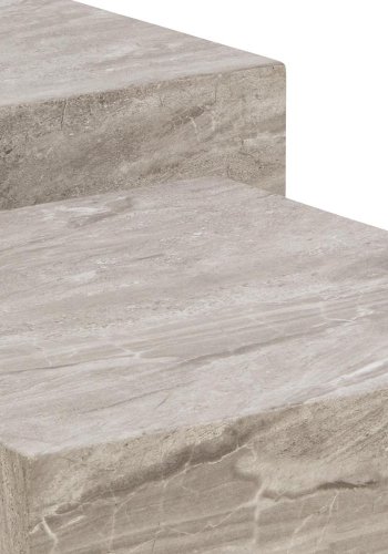 ACT NORDIC Dice sofabord, rektangulr/kvadratisk - gr papir med River marmormnster (st af 2)