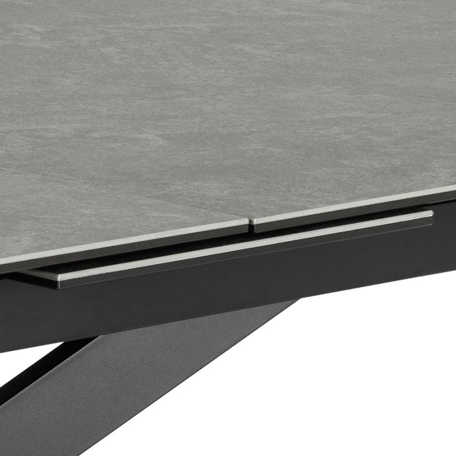 ACT NORDIC Irwine spisebord, m. 1 tillgsplade - sort keramik|glas og sort stl (200/240x100)