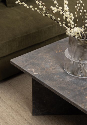 ACT NORDIC Vega sofabord, rektangulr - brun marmor (140x70)