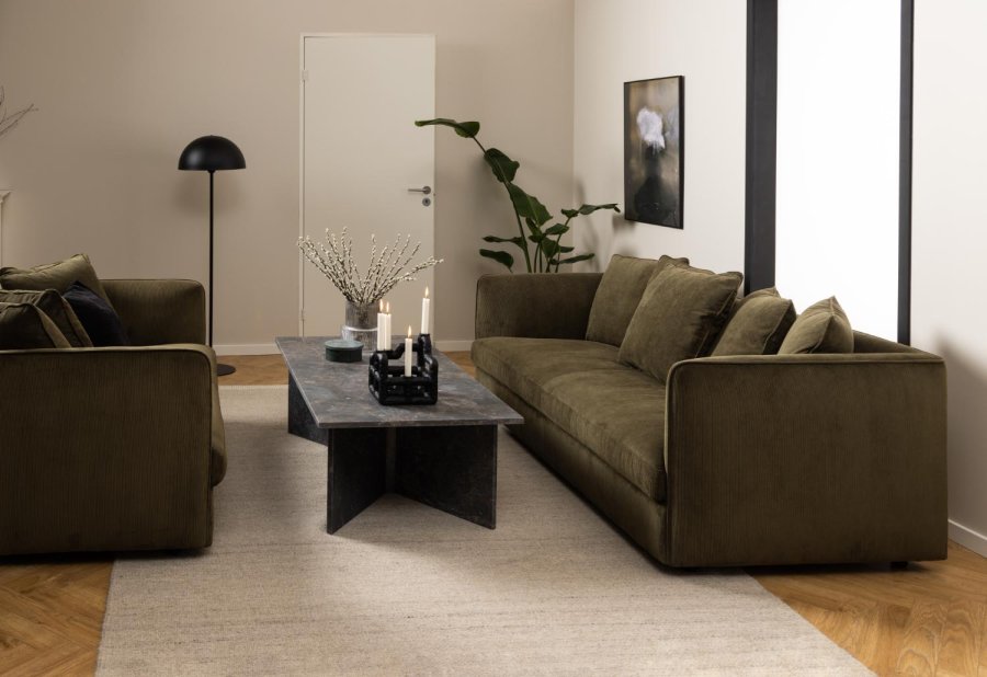 ACT NORDIC Vega sofabord, rektangulr - brun marmor (140x70)