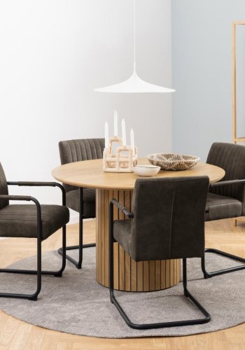 ACT NORDIC Adele spisebordsstol, m. armln - antracitgr stof og sort stl