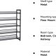 SONGMICS 5-lags skostativ i metalnet med flade vinklede hylder, store stabelbare og justerbare stvler Opbevaringsorganer i entreskab LMR005B, sort