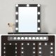 VASAGLE Toiletbord, LED-lys med justerbar lysstyrke, Makeup-bord med spejl, 2 skuffer og 3 rum, moderne, sort RDT114T16