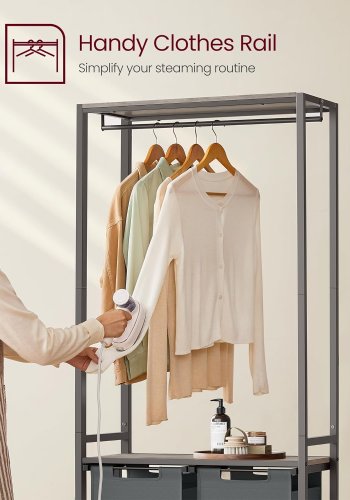 VASAGLE vasketjskurv, m. 2 hylder, aftagelige foringer, bjlestang - gr spnplade og gr stl