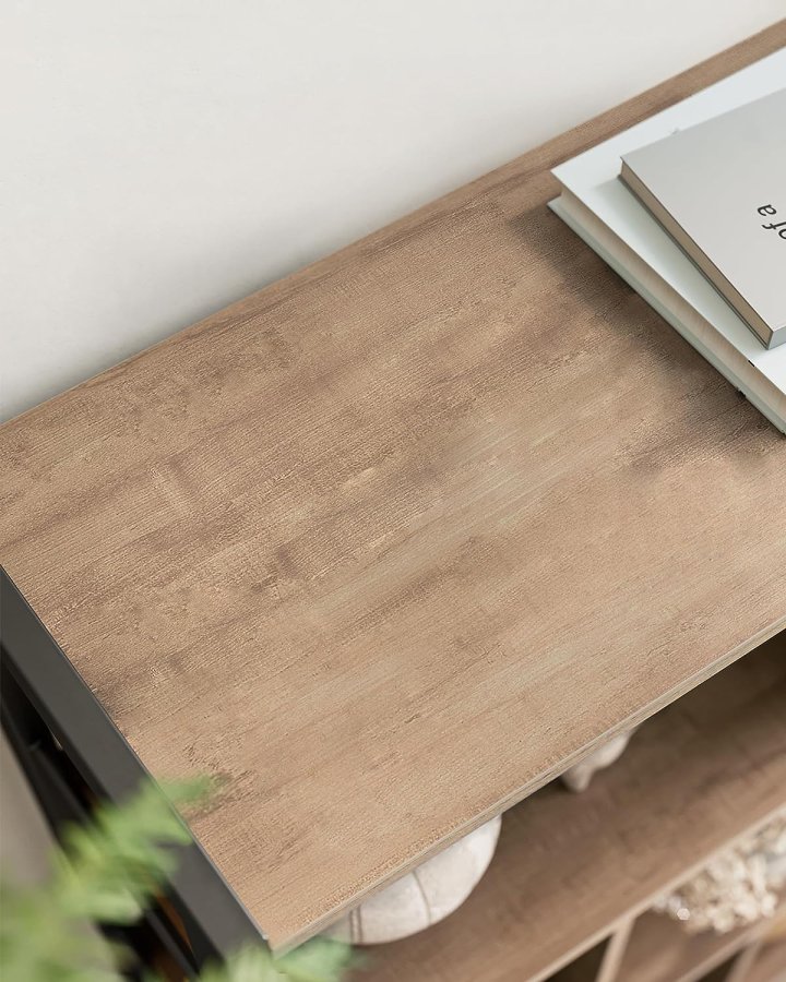 VASAGLE bogreol, m. 2 lger og 4 hylder - natur spnplade og sort stl