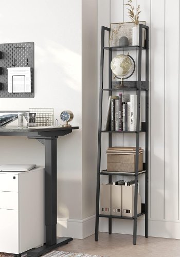 VASAGLE stigereol, m. 5 hylder - sort spnplade og sort stl