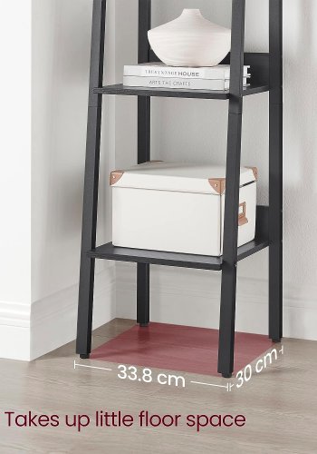 VASAGLE stigereol, m. 5 hylder - sort spnplade og sort stl