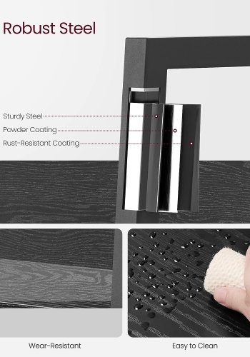 VASAGLE stigereol, m. 5 hylder - sort spnplade og sort stl