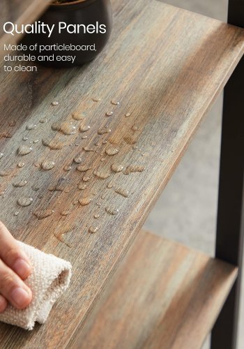 VASAGLE reol, m. 14 hylder - natur med bl korn spnplade og sort stl