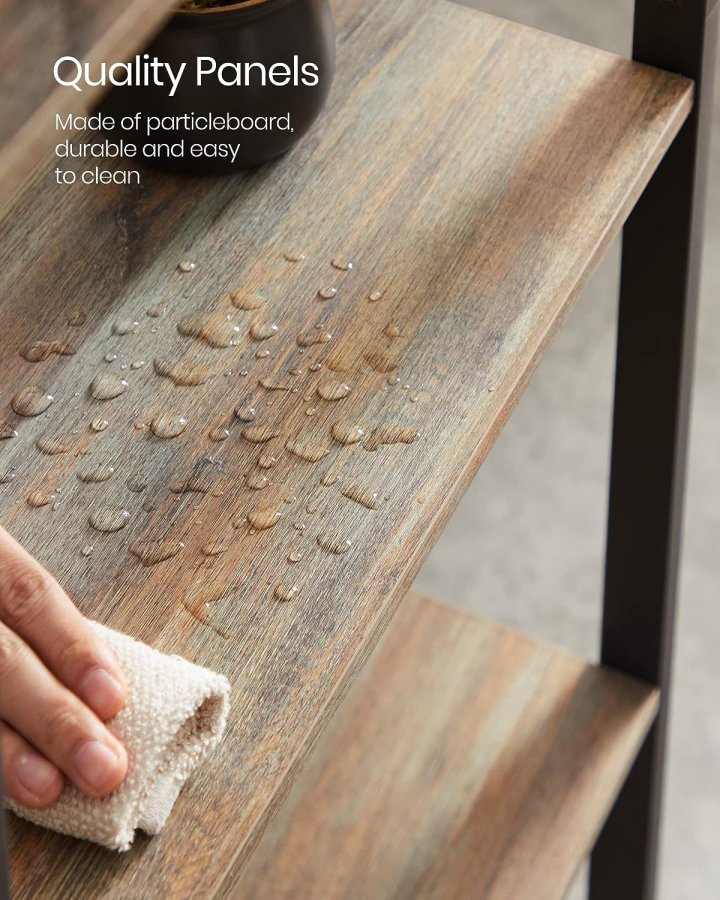 VASAGLE reol, m. 14 hylder - natur med bl korn spnplade og sort stl