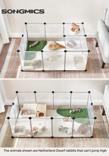 FEANDREA kravlegrd til kledyr, hamstere, kaniner og smdyr, til inde brug - hvid plastik