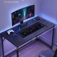 VASAGLE skrivebord, rektangulr - sort spnplade og sort stl (120x60)