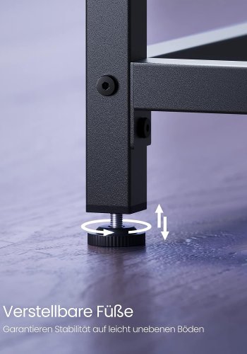 VASAGLE skrivebord, rektangulr - sort spnplade og sort stl (120x60)