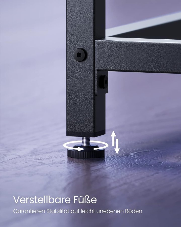 VASAGLE skrivebord, rektangulr - sort spnplade og sort stl (120x60)