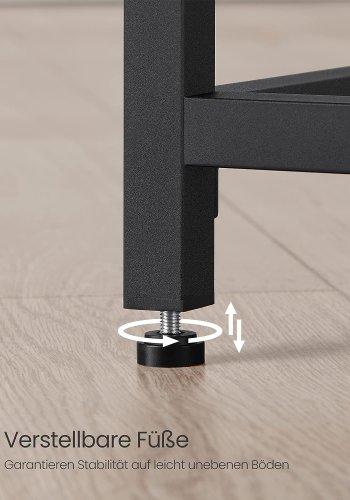 VASAGLE skrivebord, rektangulr - sort spnplade og sort stl (100x50)