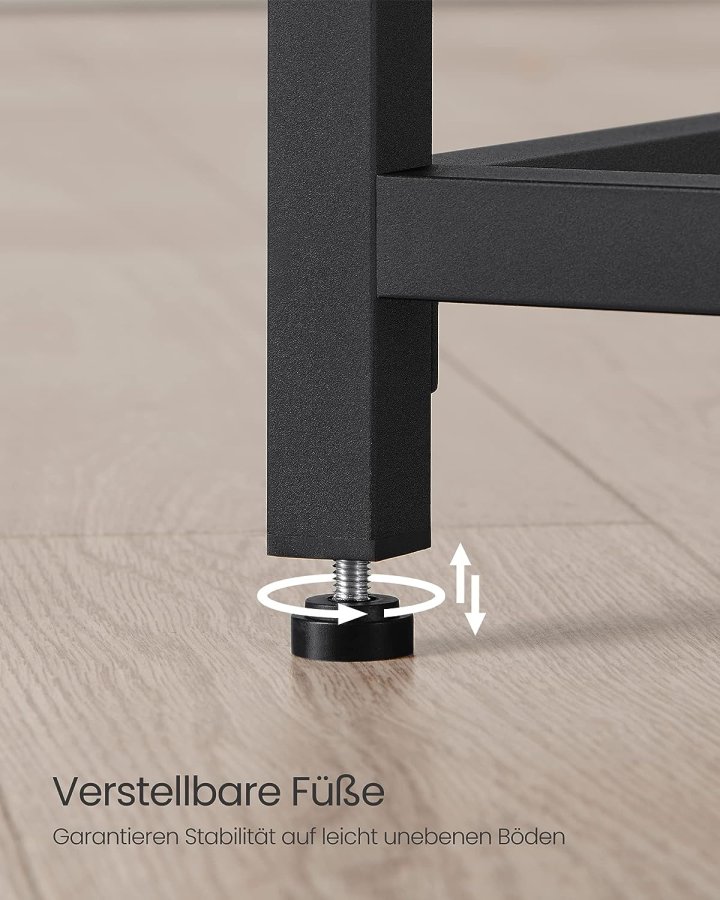 VASAGLE skrivebord, rektangulr - sort spnplade og sort stl (100x50)