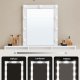 VASAGLE makeupbord, m. LED lys med justerbar lysstyrke, spejl, 2 skuffer, 3 rum - hvid spnplade
