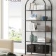 VASAGLE reol, m. 5 hylder - gr glas og sort stl