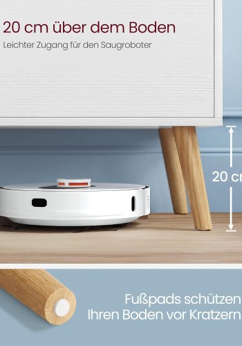 VASAGLE tv-bord, m. 1 lge og 1 hylde - hvid spnplade og natur gummitr (40x120)