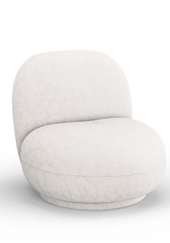 MICADONI Chuck drejestol, 1 sde - beige chenille og sort plast