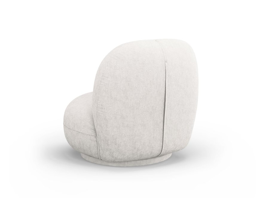 MICADONI Chuck drejestol, 1 sde - beige chenille og sort plast