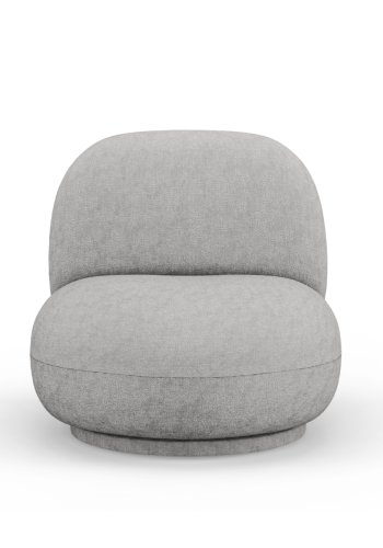 MICADONI Chuck drejestol, 1 sde - slv chenille og sort plast