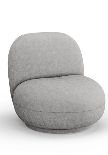 MICADONI Chuck drejestol, 1 sde - slv chenille og sort plast