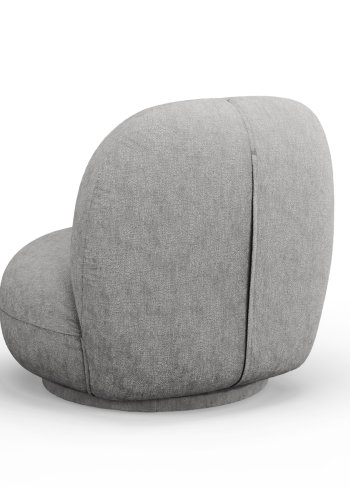 MICADONI Chuck drejestol, 1 sde - slv chenille og sort plast