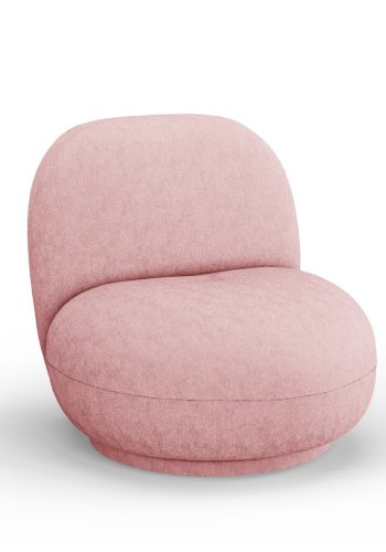 MICADONI Chuck drejestol, 1 sde - lyserd chenille og sort plast