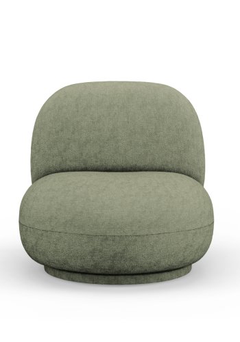 MICADONI Chuck drejestol, 1 sde - grn chenille og sort plast