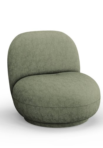 MICADONI Chuck drejestol, 1 sde - grn chenille og sort plast